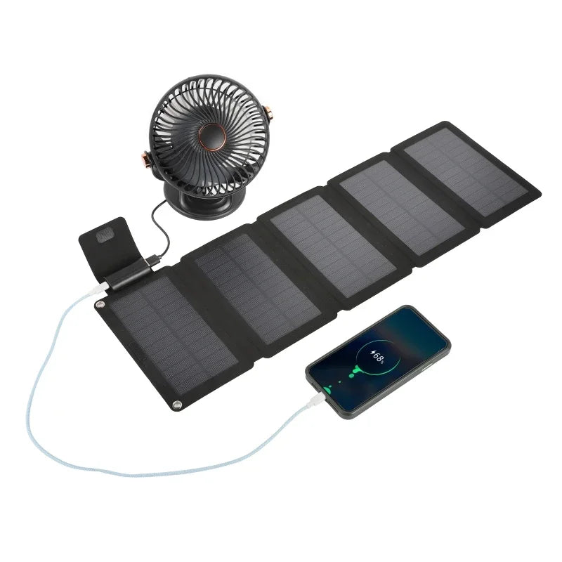 Foldable Solar Panel 5V USB Portable Battery Charger for Cell Phone Outdoor Waterproof Power Bank for Camping Accessories