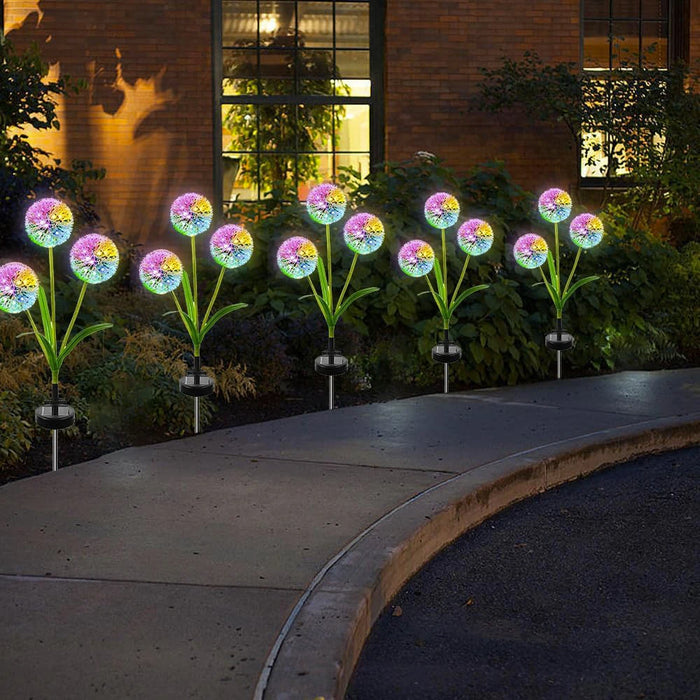 Solar Dandelion Flower Garden Lights Outdoor Waterproof Decoration Solar Fower Light for Garden Lawn Yard Art Wedding Decoration