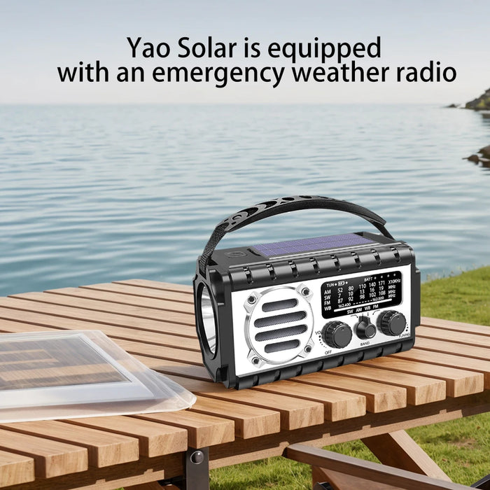Emergency Hand Crank Radio 20000mAh Portable Weather Radio with Flashlight Reading Lamp SOS Alarm Solar Radio for Emergency/Home