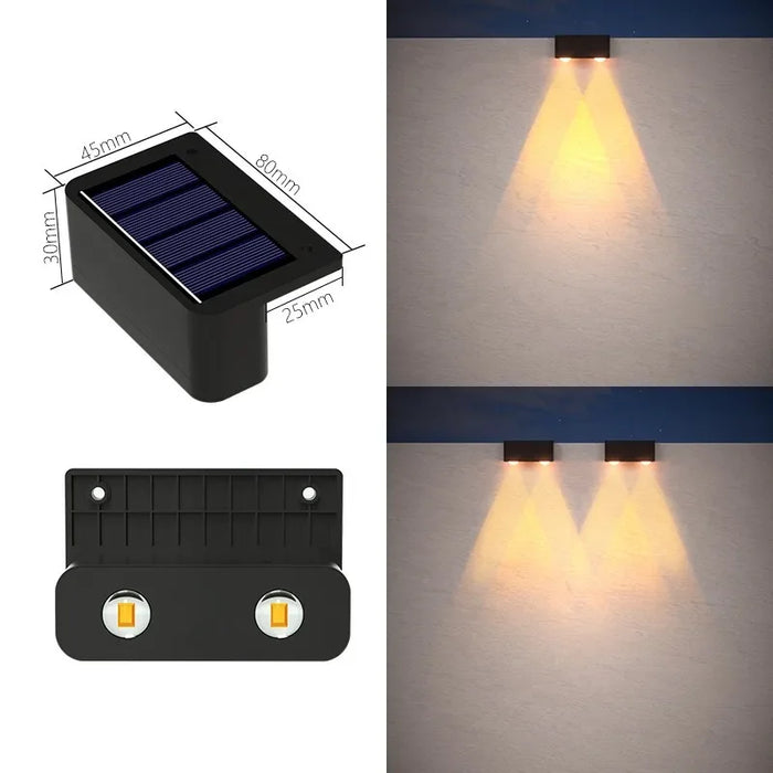 Solar Wall Lamp Outdoor Waterproof Solar Powered Light UP and Down Illuminate Home Garden Yard Decoration Outside Sunlights