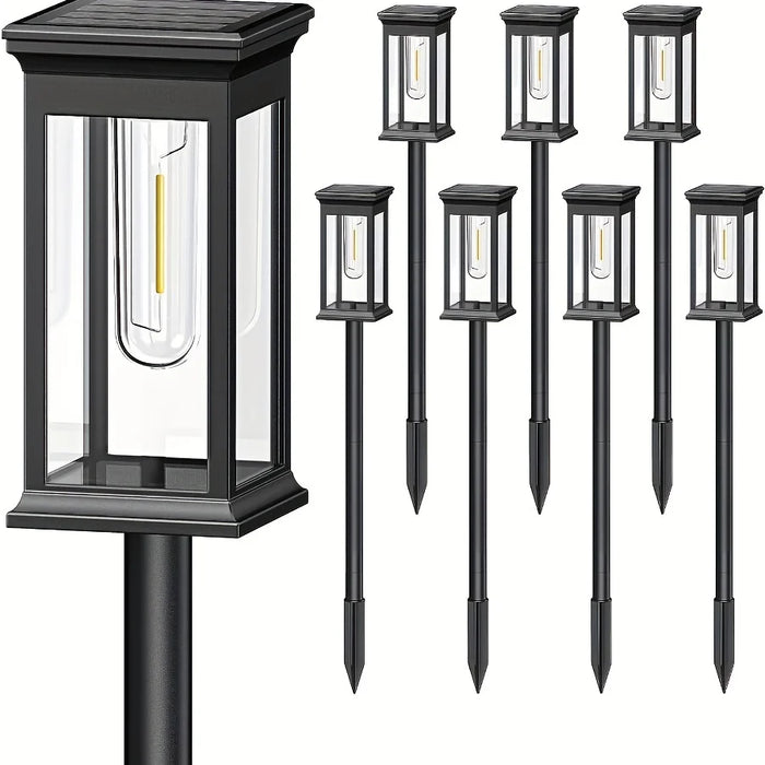 Solar Powered Incandescent Bulbs Pathway Lights  Waterproof Garden Walkway Yard Backyard Lawn Landscape Lighting