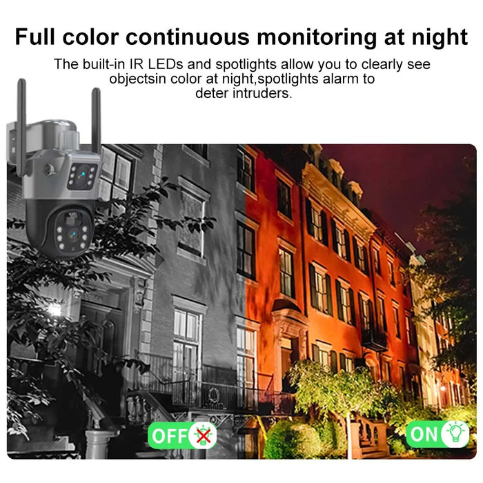 8MP 4K WiFi Solar Camera Outdoor Wireless CCTV Surveillance Camera With Solar Panel Dual Lens PTZ IP Cam Security Protection