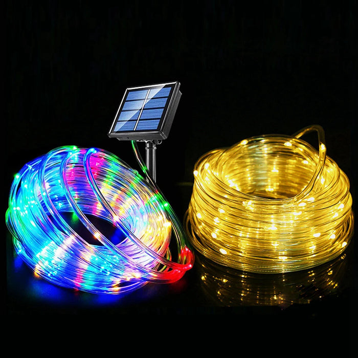 Solar Rope Lights Solar LED Light Path Deck Outdoor Garden Solar String Lights Waterproof Outdoor Lighting Strips 8 Light Modes
