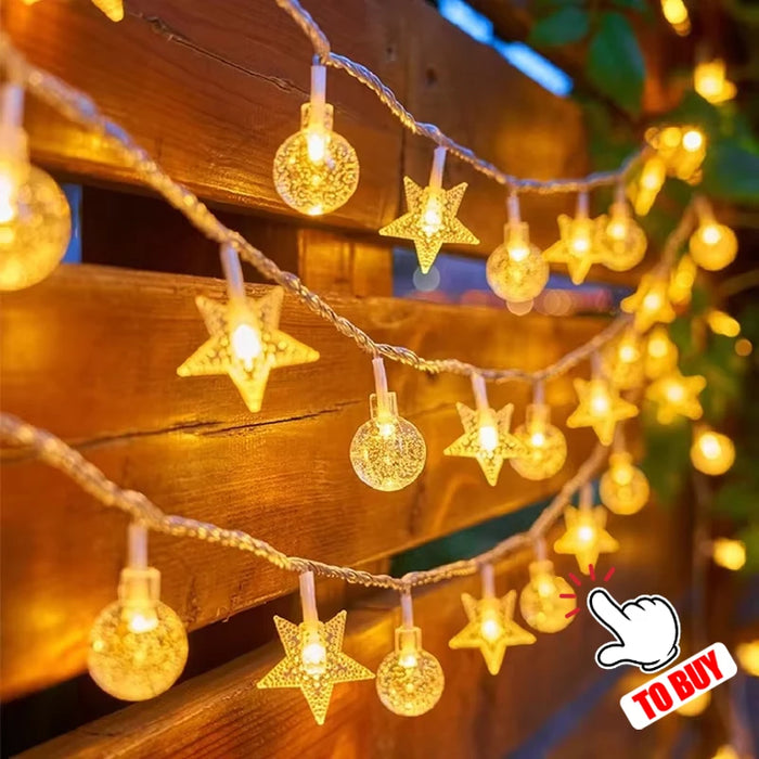 5M Purple Solar Flower String Lights Fairy LED Lights String Decorative Outdoor Lighting For Home Garden Holiday Decor