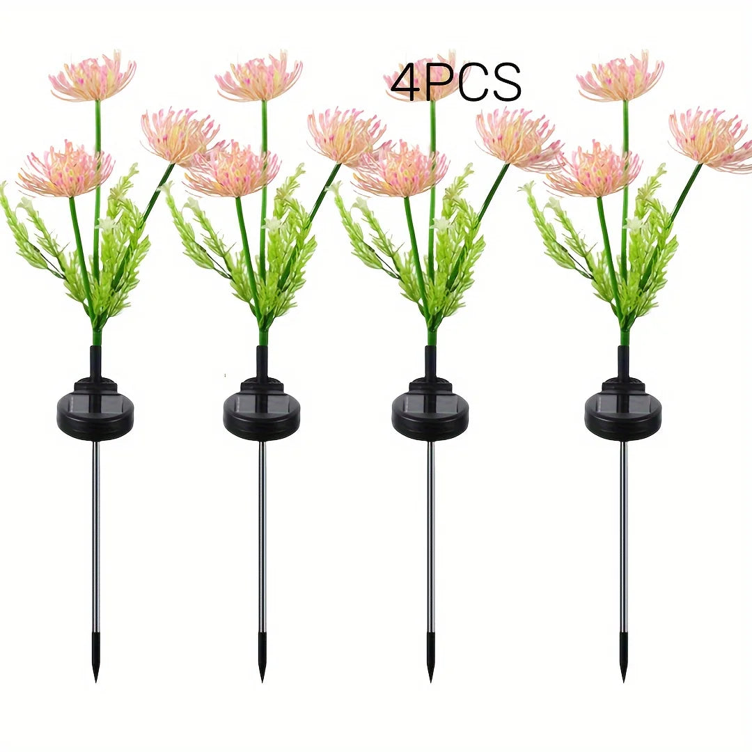 Solar Garden Lights, Solar Flowers Lights with Glowing Flowers & Stems, Solar Panel, Solar Lights Outdoor for Garden Decoration