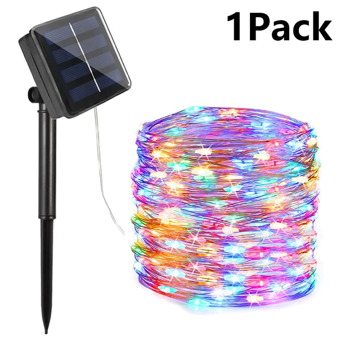 Solar String Outdoor LED Light Garden Fairy Lights 7m/12m/22m/32m/52m/102m Led Twinkle Waterproof Lamp for Christmas Party Decor