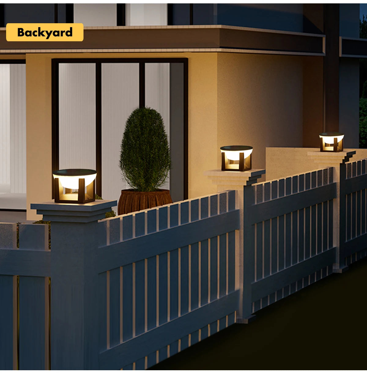 Solar Post Lights Outdoor Pillar Light Waterproof Modern Column Lamp LED Lantern Solar Powered Landscape Lighting For Patio Yard