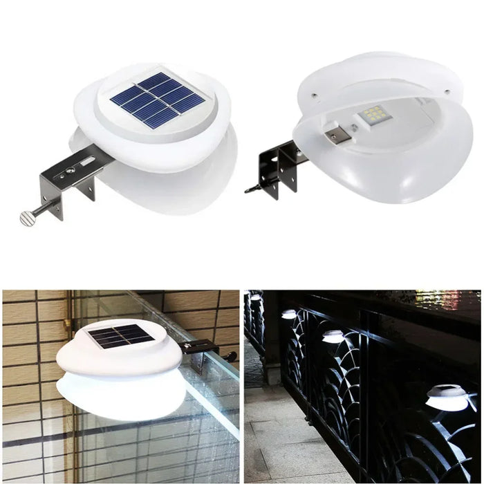 High Brightness Solar Fence Lights Upgraded with 9 LED Outdoor Waterproof Intelligent Solar Garden Gutter Lights
