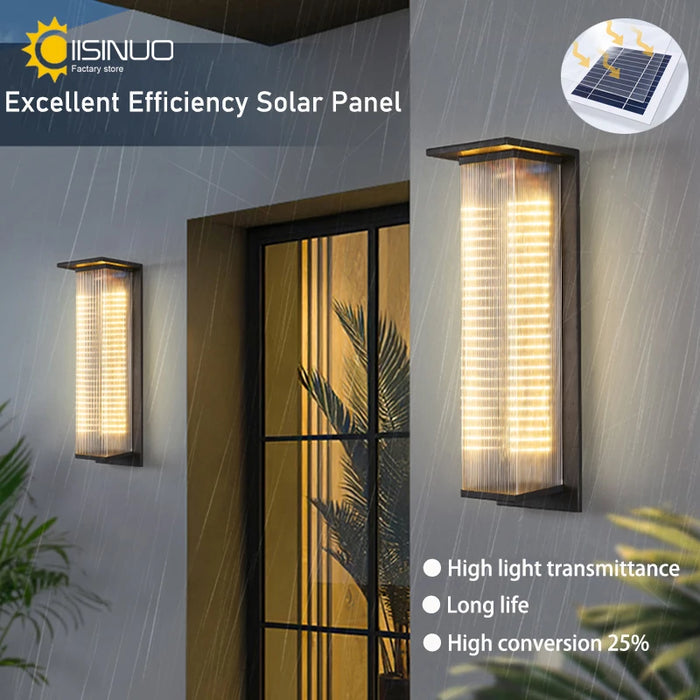 Solar Porch Wall Light Outdoor Dusk to Dawn Lighting Fixture Waterproof Solar Lanterns Anti-Rust Lanterns for Front Patio Garage