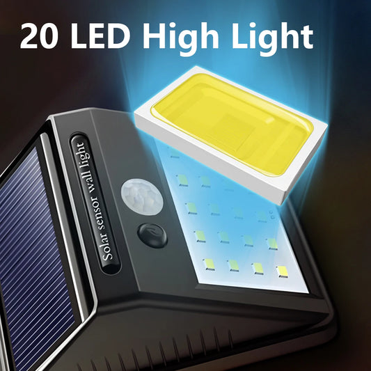 2000LM Solar Wall Light Motion Sensor Outdoor Solar Lamp LED Solar Lights IP65 Waterproof Solar Street Light Outdoor Garden Lamp