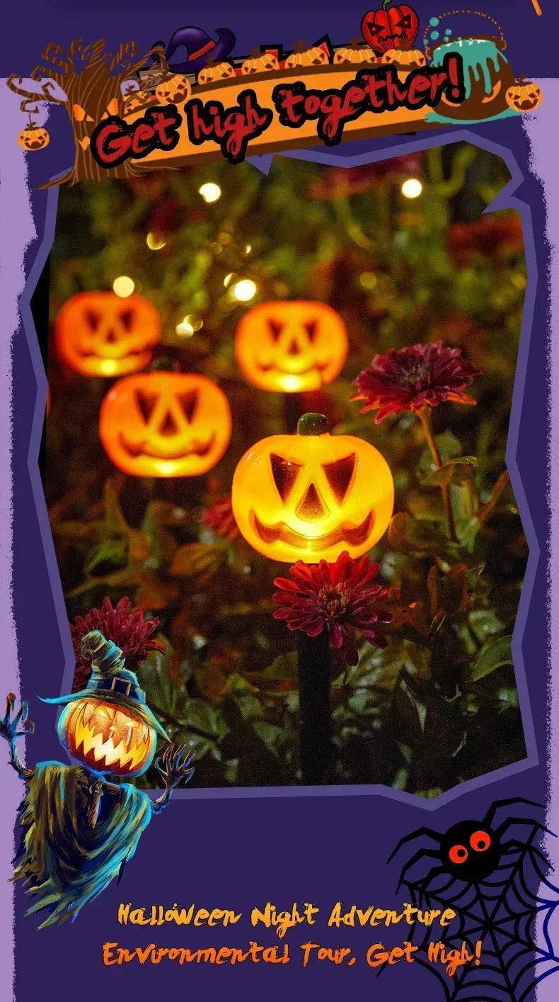 2PCS Solar Powered Lawn Lamp  Set of 5 Cute Ghost lanterns Decorated Halloween Party Decoration For Home bar Atmosphere Decor