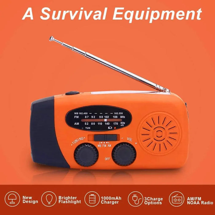 Hand Solar Radio Portable Power Bank AM/FM/NOAA Emergency Weather Radio for Hurricane Earthquake Disaster Survival Supply