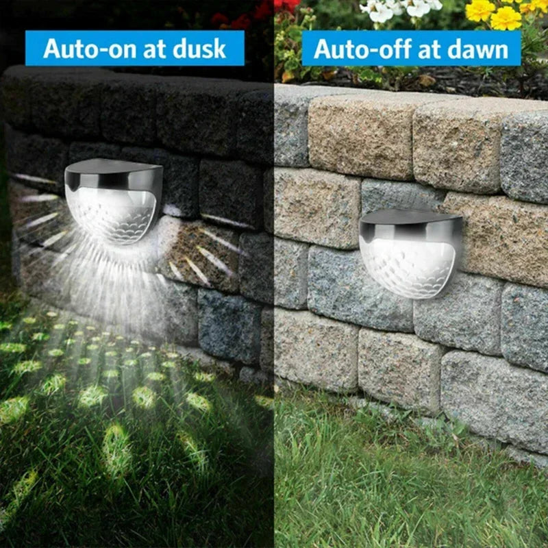 2/4/6/10/12/18/20Pcs Solar Fence Light Outdoor Waterproof Wall Lamps Festoon Decoration LED Light for Garden Step Patio Stairs