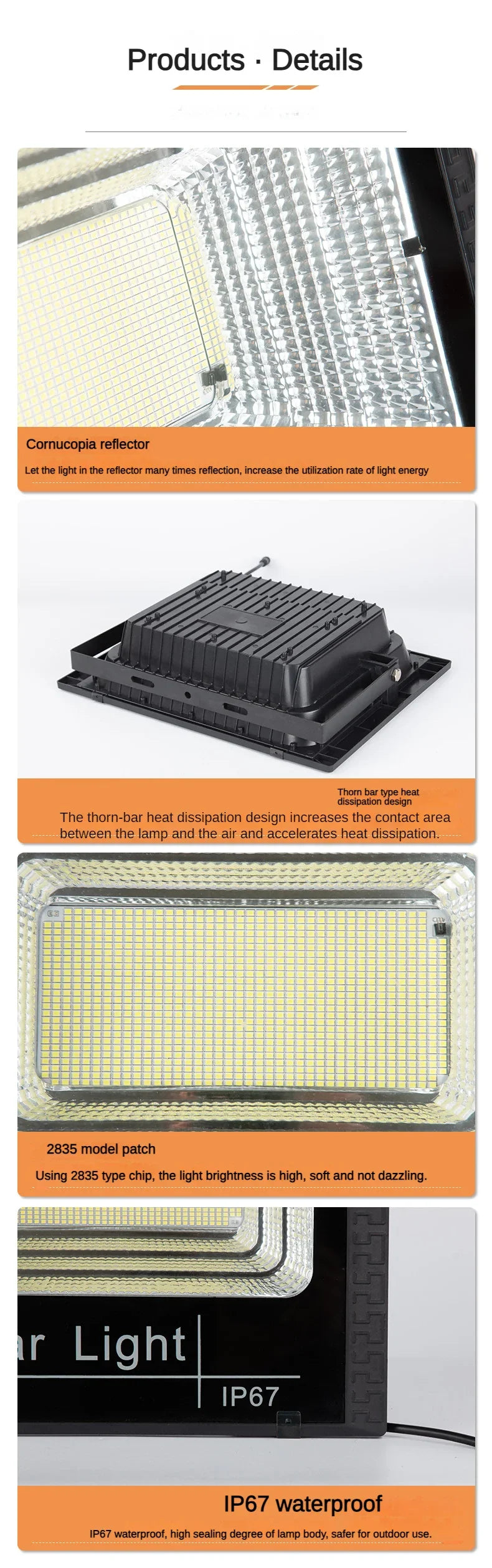 Solar Flood Lights 50W 100W 200W 300W 500W Outdoor Remote Control IP67 Waterproof Solar Power Wall Lamp Street Garden Decoration