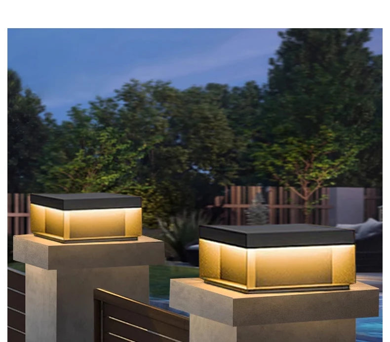 Modern Simple Solar Pillar Light High Quality Outdoor Fence Gate Pillar Yard Wall Light Waterproof Garden Yard Lights
