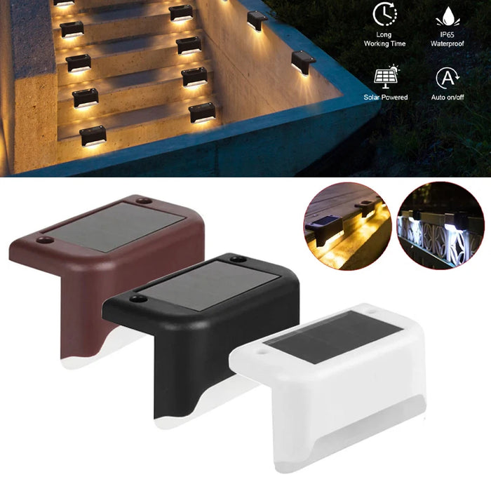 Solar Deck Lights Outdoor Solar Step Lights Waterproof Led Solar lights for Outdoor Stairs Step Fence Yard Patio and Pathway