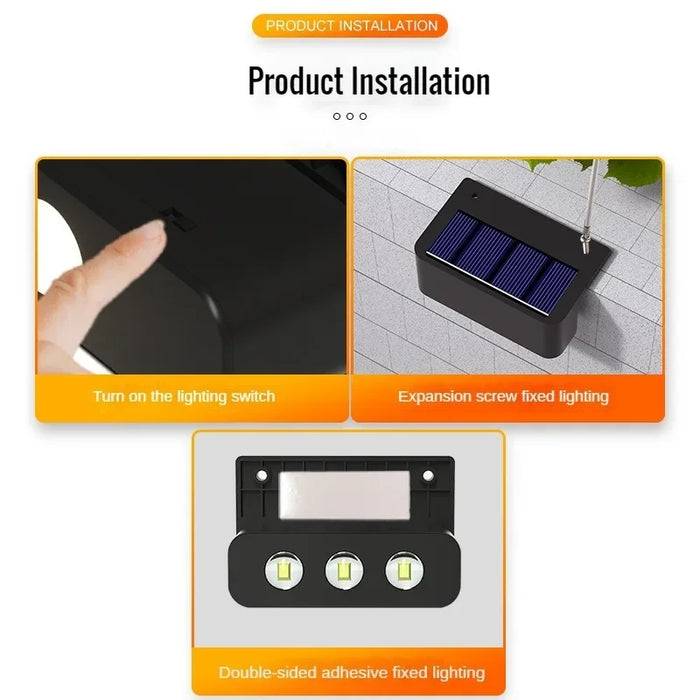 Solar Wall Lights Outdoor Square Solar Wireless Wall Mount Lights IP65 Waterproof Outdoor Wall Lamps Decorative for Garden