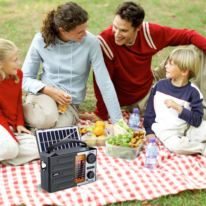 Solar Radio Portable AM FM SW Radio with Flashlight & BT Speaker Full Band Radio Emergency Radio for Outdoor Camping Emergency