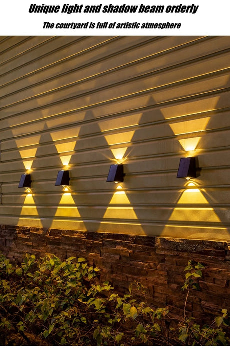 Solar Wall Light Strong Brightness Outdoor Waterproof Home Garden Arrangement Terrace Balcony Atmosphere Decoration Night Lamp