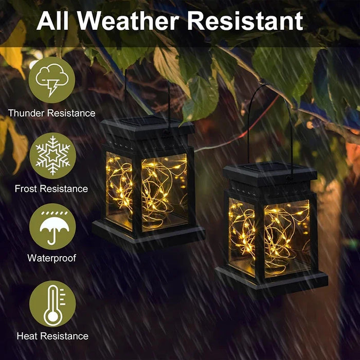 Solar Lantern Outdoor Garden Hanging Lanterns Waterproof LED Mission Lights For Table Party Decorative Patio Yard Lawn