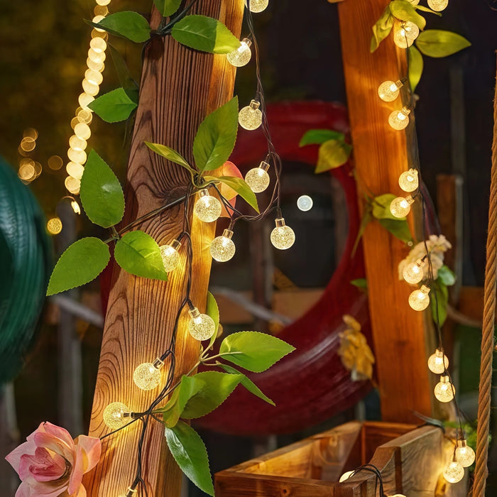 Solar Light String 200LED/100LED/20LED Solar Crystal Light String for Garden, Courtyard, Christmas Festival and Party Decoration