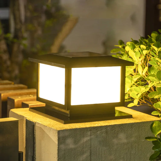 Nordic Solar LED Post Lights Solar Powered Fence Street Light IP65 Waterproof Landscape Pillar Lamp Garden Christmas Decoration