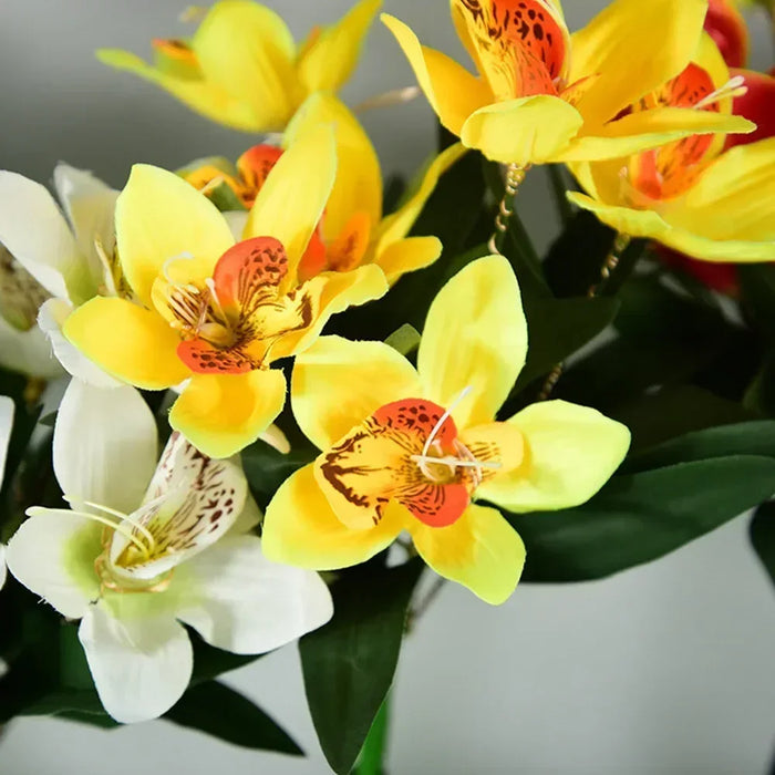 Solar Simulation Orchid Flower Lights Outdoor Lamp for Patio Lawn Garden Holiday Wedding Party Decoration Flower