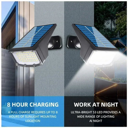 2/4Pcs Solar Powered 53LED Lamp Adjustable Solar Spotlight In-Ground IP65 Waterproof Landscape Wall Light Outdoor Lighting