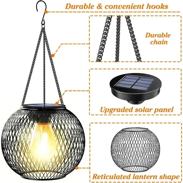 Solar Lantern Outdoor, Solar Lights for Outside Decorative Outdoor Hanging Lights Waterproof Solar Lanterns, Yard Garden Lamp