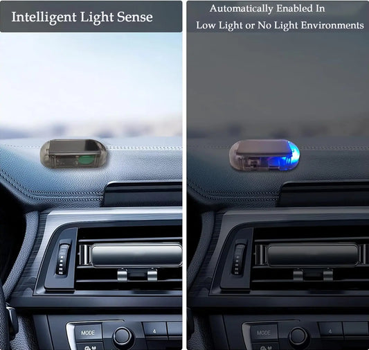 Solar Car Fake Security Light Powered Simulated Dummy Alarm Wireless Warning Anti Theft Caution Lamp LED Flashing Lamp New