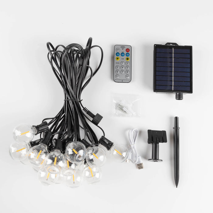 Led G40 Solar Globe Led String Lights Outdoor Waterproof Shatterproof Solar Hanging Lights for Backyard Bistro Decoration Light