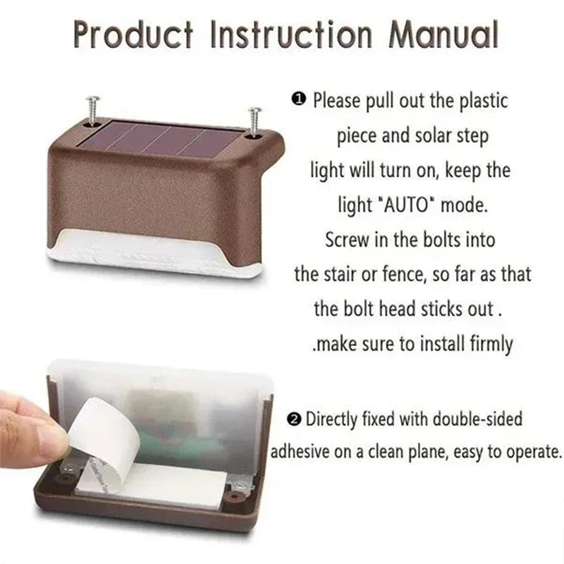 1/4/8/12Pcs Solar Deck Lights Outdoor Waterproof LED Fence Lights Step Garden Decorate Lamp for Patio Stairs Railing Pathway