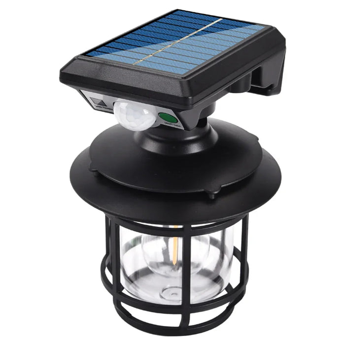Retro Solar Motion Induction Wall Lamp Outdoor Waterproof 3 Lighting Modes Decoration Wall Light for Courtyard Garage Garden ﻿