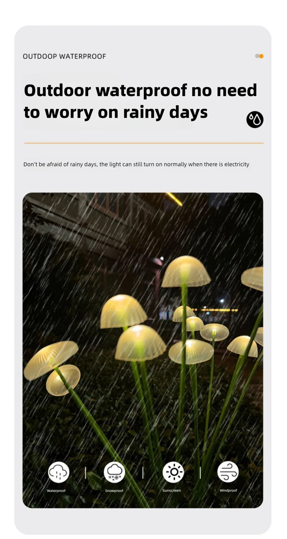 1/2/3/4PCS LED Solar Outdoor Jellyfish Swaying Lights Waterproof Garden RGB Mushroom Lawns Lamp for Patio Yard Garden Decoration