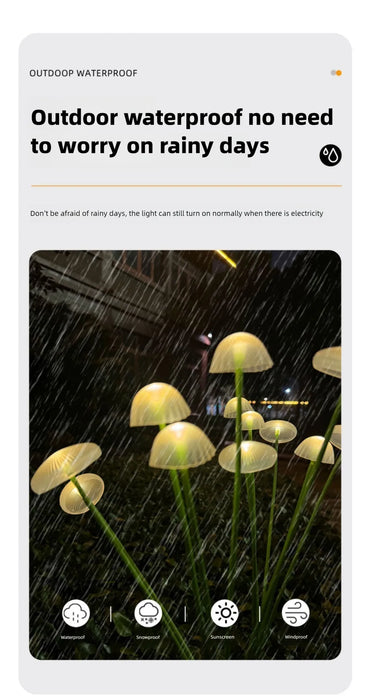 1/2/3/4PCS LED Solar Outdoor Jellyfish Swaying Lights Waterproof Garden RGB Mushroom Lawns Lamp for Patio Yard Garden Decoration