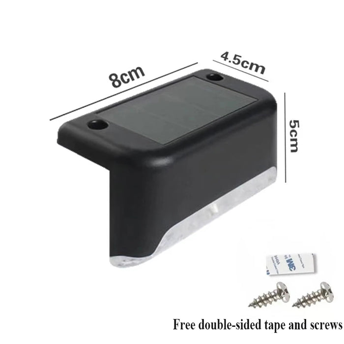 4PCS Solar Deck Light Outdoor IP65 Waterproof Solar Power Garden Lamps for Railing Stairs Step Fence Yard Patio Pathway