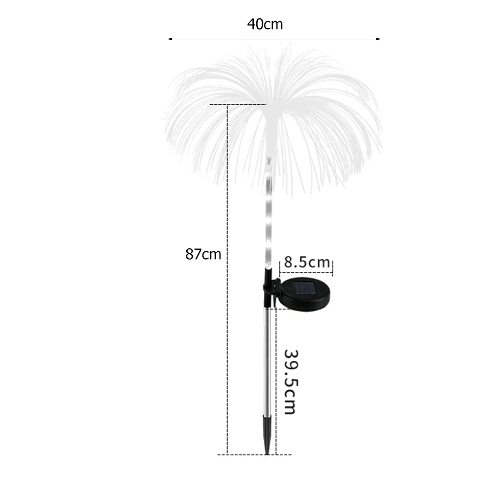 LED Solar Flower Fairy Light Outdoor Waterproof Hanging Light Lawn Stakes Lamps for Home Garden Courtyard Festival Decoration