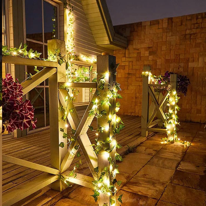 Solar Fairy Lights 2/5/10 M Solar Artificial Ivy Leaf Led String 8 Modes Solar Outdoor Light for Yard Garden Wedding Party Decor
