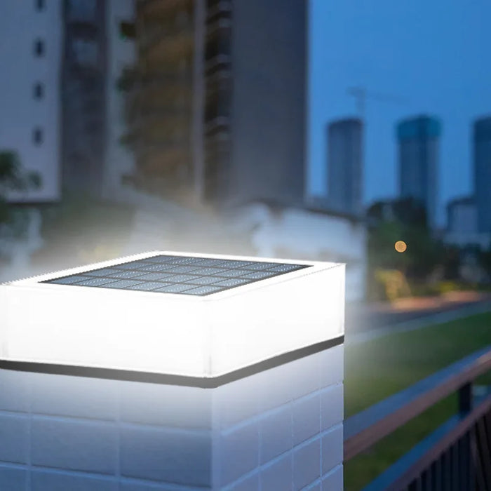 2025 Solar Energy Square Column Lamps IP68 Outdoor Door Wall Light Garden Column Light RGB Gradient Courtyard Lamp HOT