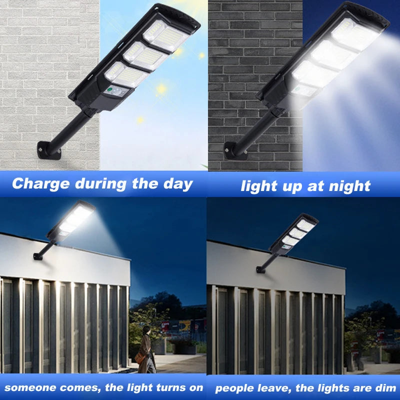Super Powerful LED Solar Lights Outdoor With Motion Sensor 500㎡ Solar Lamp Ultra Bright Garden Street Light Courtyard Wall Lamps