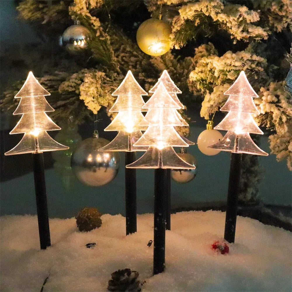 Solar Christmas Pathway Lights 5 Pack Solar Christmas Decor Star LED Lights Outdoor Waterproof Stake Lights Garden Walkway 731