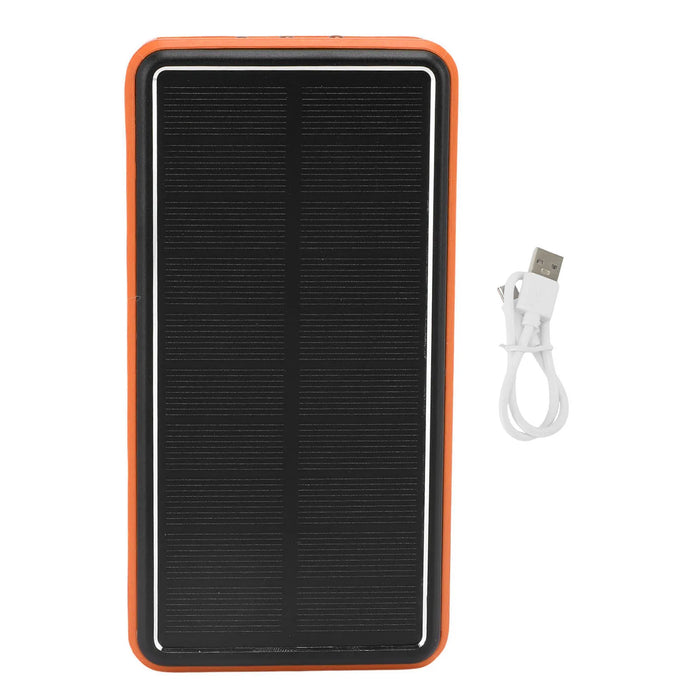 Solar Power Bank 50000mAh Aluminum Alloy USB Portable Charger Battery Pack with LED Light for Outdoor Camping Emergency