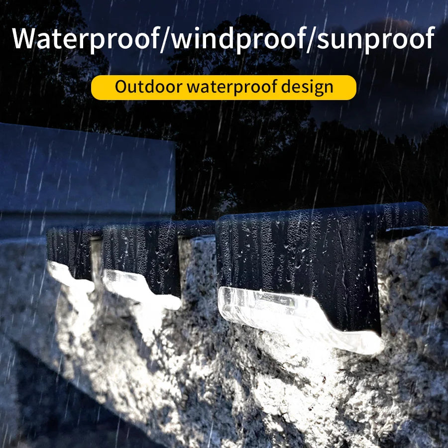 Solar Stairs Light Outdoor Waterproof Solar Powered Garden Lamps for Railing Deck Step Yard Patio Pathway Fence Light