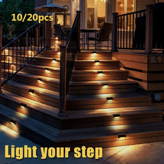 1/4/10/20pcs LED Solar Stair Light Waterproof Outdoor Garden Passage Courtyard Terrace Guardrail Step Light Landscape Light