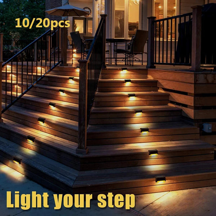 1/4/10/20pcs LED Solar Stair Light Waterproof Outdoor Garden Passage Courtyard Terrace Guardrail Step Light Landscape Light