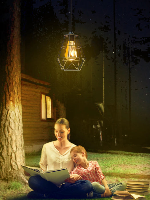 Solar Shed Lights Outdoor Indoor, Led Dusk to Dawn Battery Powered Pendant Lights, Waterproof Solar Hanging lamp for Gazebo Barn