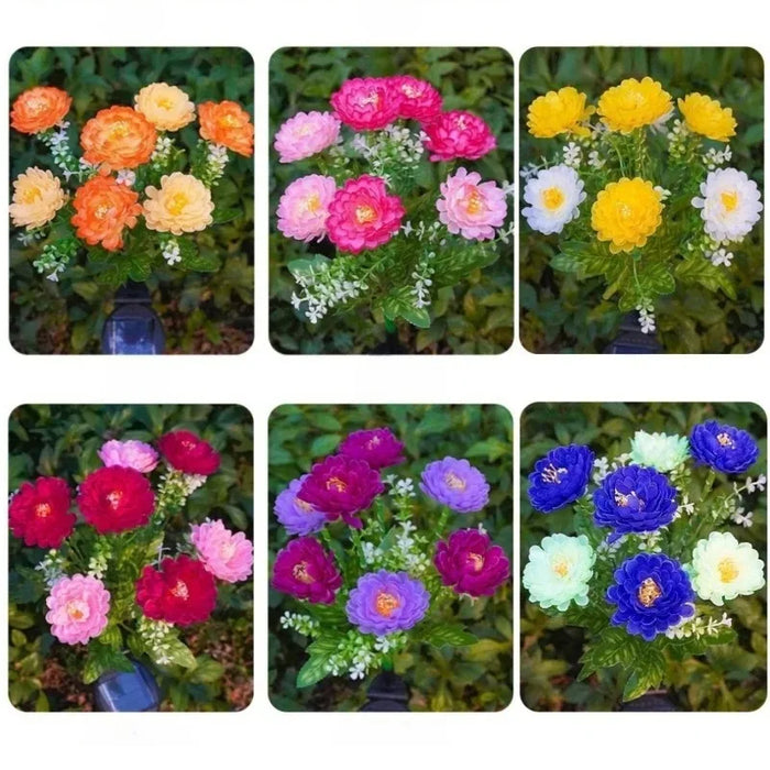 Solar Snow Flower Lights For Outdoor Courtyard Decoration LED Simulation Flower Lights Solar Lawn Lights For Garden Lights