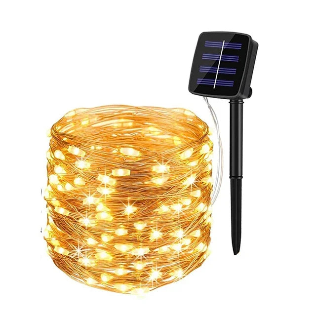 32M Solar String Fairy Lights Christmas Lights Outdoor Waterproof Garland Solar Power Lamp Christmas For Garden Decoration