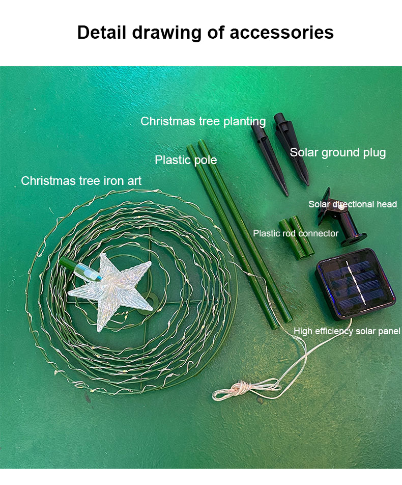 LED Solar Christmas Lights Garden Lights Folded Christmas Tree Lamp Decorations Outdoor Solar Light Christmas Decoration