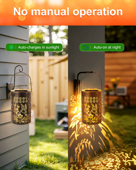 2025 Newest Fairy Solar Lantern Outdoor & Upgraded LED Beads, IP67 Waterproof, Warm White Lamp for Garden Patio Courtyard Path